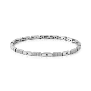 STRONG DIAMOND BRACELET 028327/007 STAINLESS STEEL & BLACK DIAMONDS