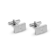 Load image into Gallery viewer, STRONG DIAMOND CUFFLINKS 028334/001 STAINLESS STEEL &amp; WHITE DIAMOND
