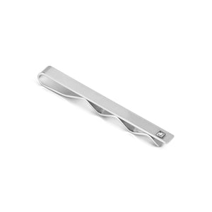 STRONG DIAMOND TIE CLIP 028337/001 STAINLESS STEEL & WHITE DIAMOND