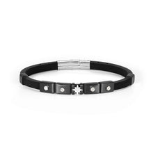 Load image into Gallery viewer, CITY BRACELET 028812/014 SILVER &amp; BLACK WIND ROSE
