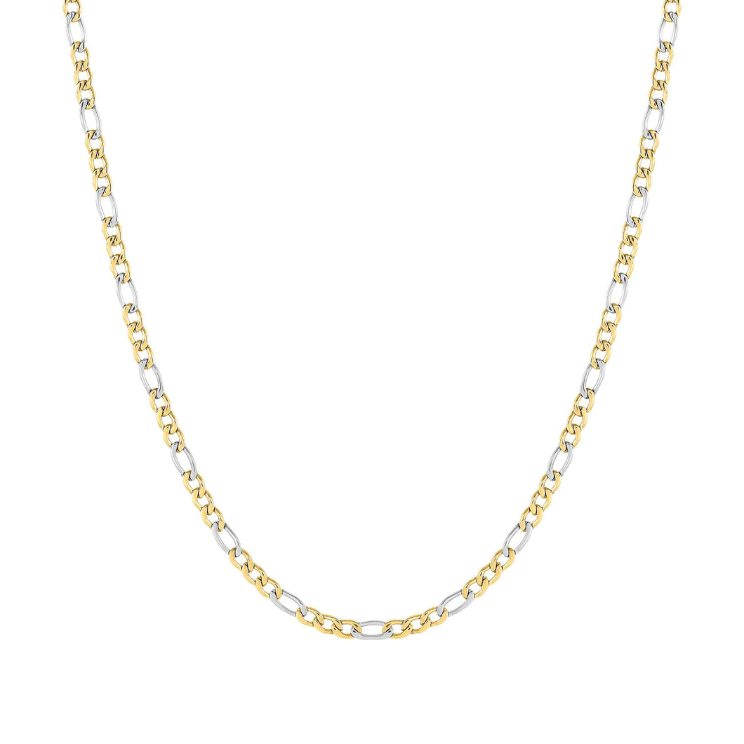 B-YOND NECKLACE 028939/031 GOLD, S/STEEL SMALL CURB CHAIN