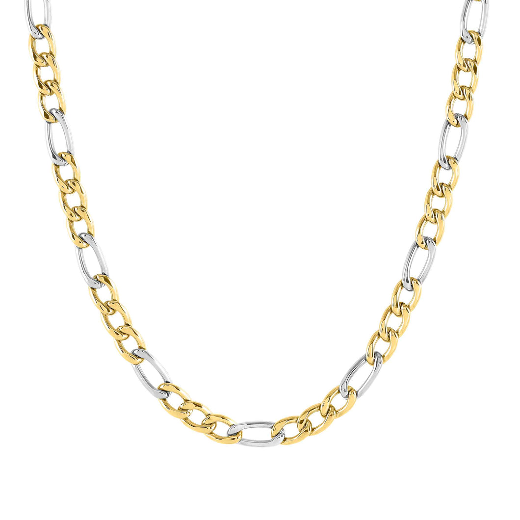 B-YOND NECKLACE 028940/031 GOLD, S/STEEL LGE CURB CHAIN