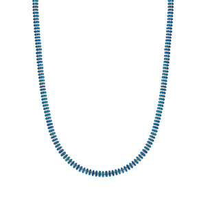 B-YOND NECKLACE 028953/016  S/STEEL WASHER LINK BLUE IRIDESCENT PVD CHAIN