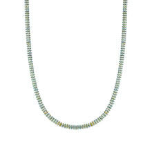 Load image into Gallery viewer, B-YOND NECKLACE 028953/019  S/STEEL WASHER LINK GREEN IRIDESCENT PVD CHAIN
