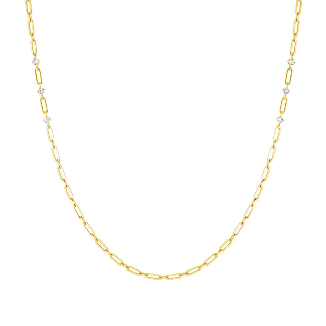 CHAINS OF STYLE LONG NECKLACE GOLD PVD CZ 029402/012