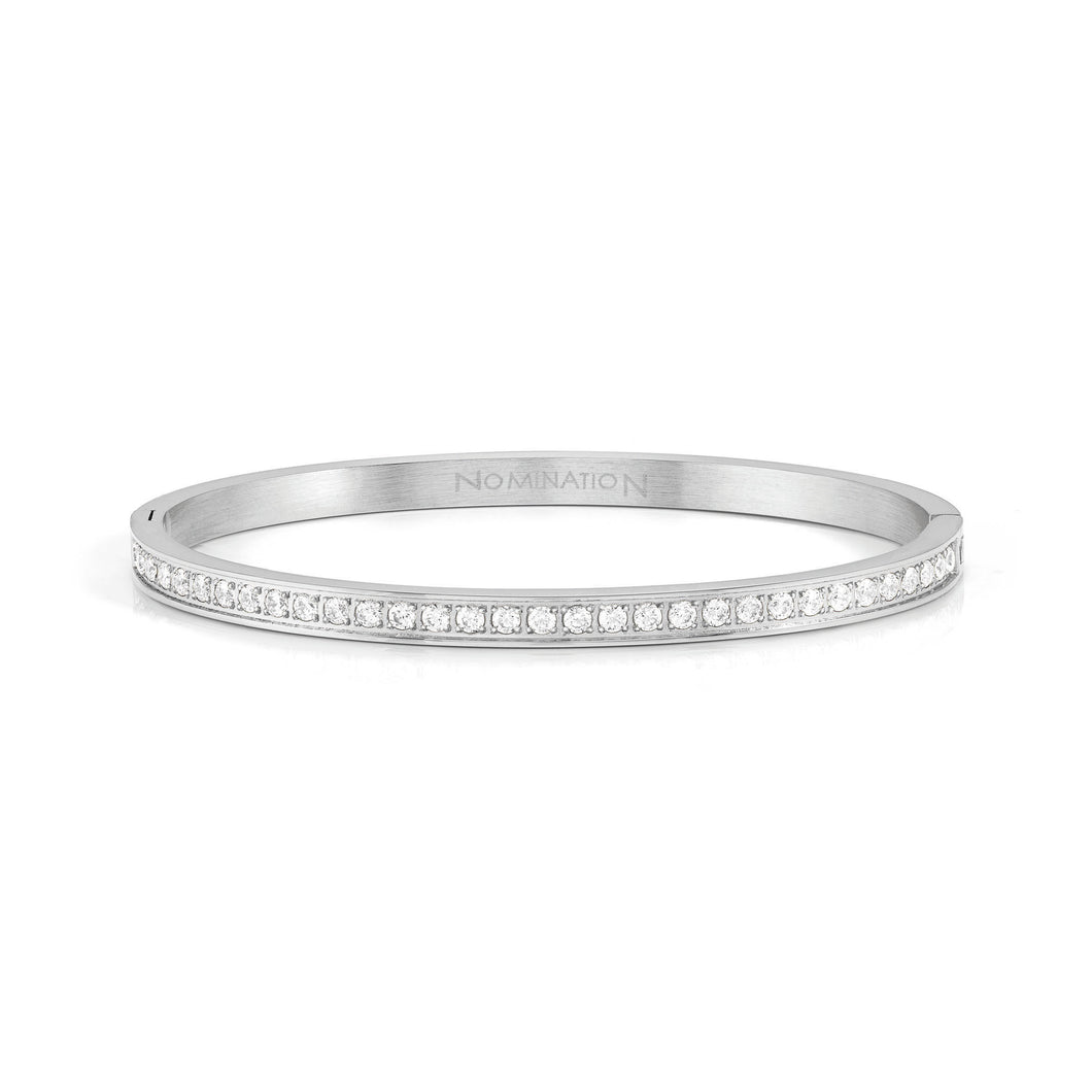 PRETTY BANGLES 029505/06/001 SILVER WITH WHITE CZ