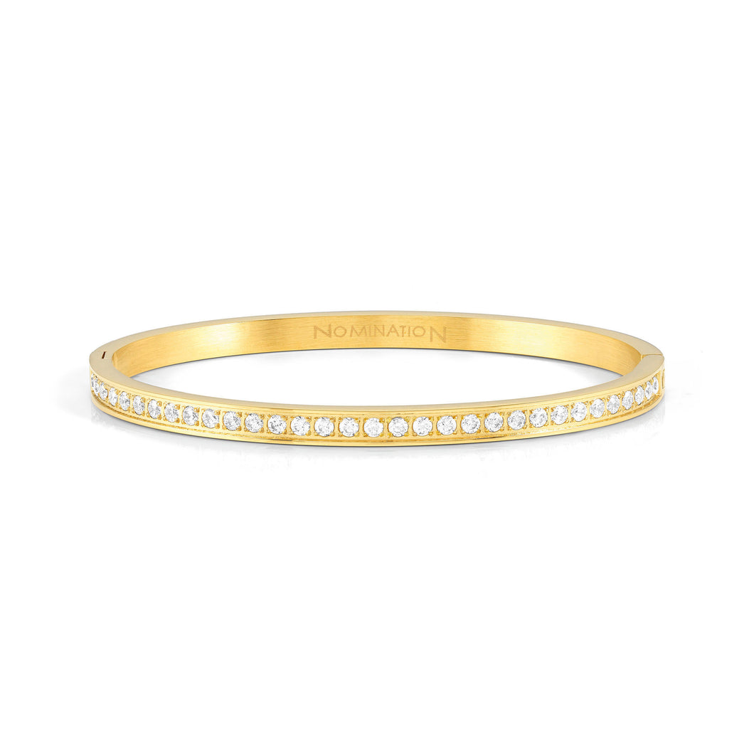 PRETTY BANGLES 029505/06/020 GOLD WITH WHITE CZ