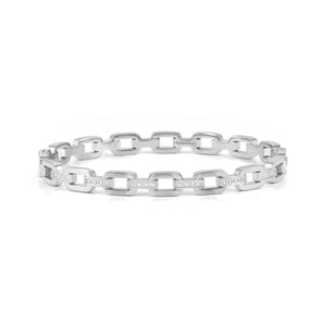 PRETTY BANGLES 029509/001 SILVER CHAIN STYLE WITH WHITE CZ