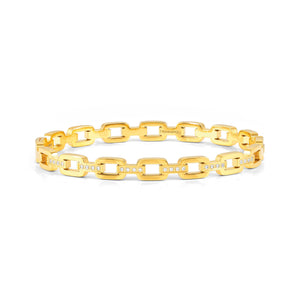 PRETTY BANGLES 029509/012 GOLD CHAIN STYLE WITH WHITE CZ