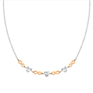 PRINCIPESSINA NECKLACE 029601/024 ROSE GOLD INFINITY WITH CZ HEARTS