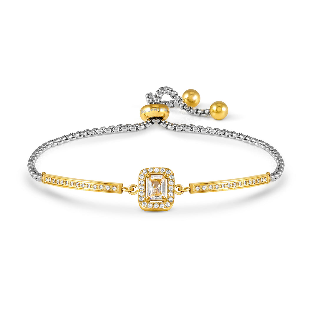 ROYAL DREAM BRACELET WITH CZ 029802/037 GOLD RECTANGLE