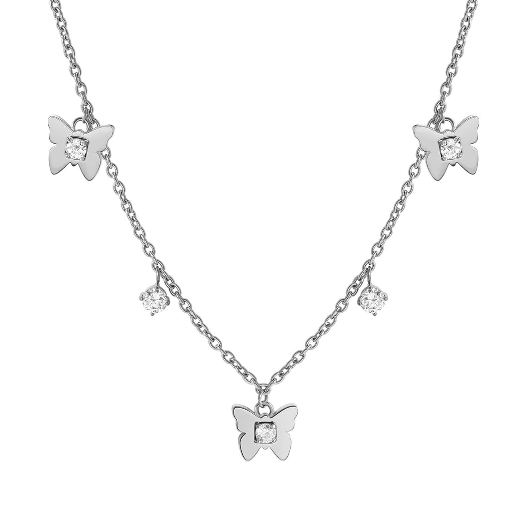 MYSOPHIE NECKLACE 029902/010 BUTTERFLIES & CZ PENDANTS