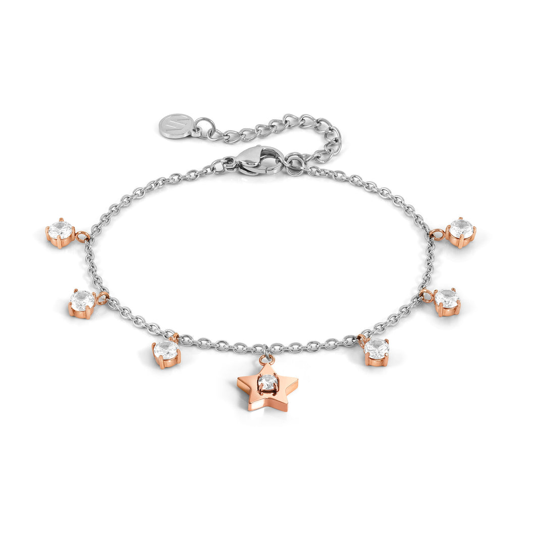 MYSOPHIE BRACELET 029904/023 ROSE GOLD STAR & CZ PENDANTS