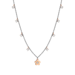 MYSOPHIE NECKLACE 029905/059 ROSE GOLD FLOWER & CZ PENDANTS