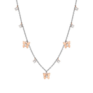 MYSOPHIE NECKLACE 029906/010 ROSE GOLD BUTTERFLY CZ PENDANTS