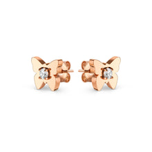 Load image into Gallery viewer, MYSOPHIE EARRINGS 029907/010 ROSE GOLD BUTTERFLY CZ STUDS
