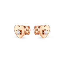 Load image into Gallery viewer, MYSOPHIE EARRINGS 029907/022 ROSE GOLD HEART CZ STUDS
