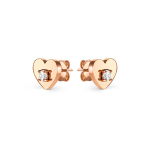 MYSOPHIE EARRINGS 029907/022 ROSE GOLD HEART CZ STUDS