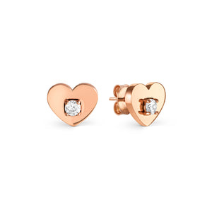 MYSOPHIE EARRINGS 029907/022 ROSE GOLD HEART CZ STUDS