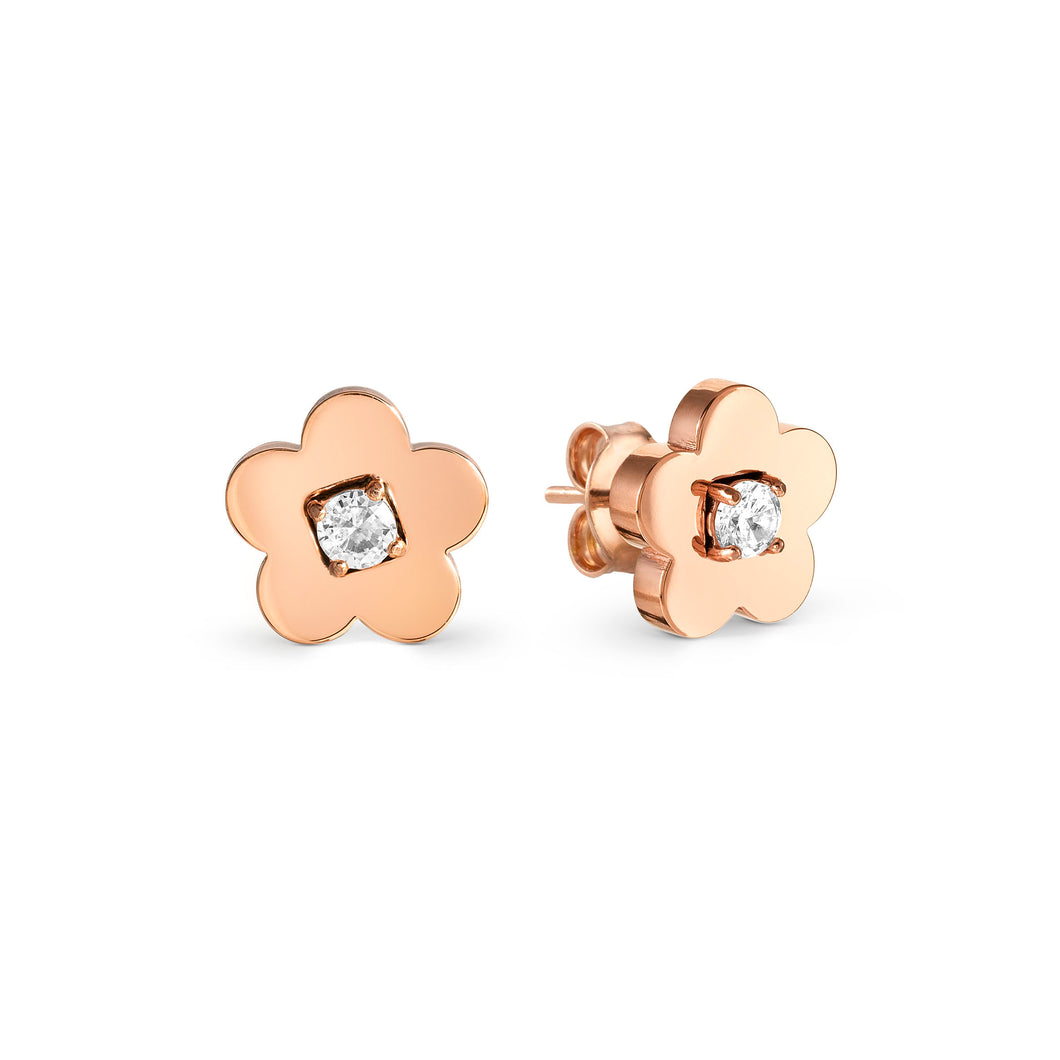 MYSOPHIE EARRINGS 029907/059 ROSE GOLD FLOWER CZ STUDS