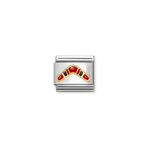 COMPOSABLE CLASSIC LINK 030203/51 BOOMERANG IN 18K GOLD & ENAMEL