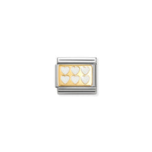 Load image into Gallery viewer, COMPOSABLE CLASSIC LINK 030284/69 WHITE ENAMEL HEARTS IN 18K GOLD
