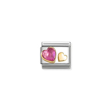 Load image into Gallery viewer, COMPOSABLE CLASSIC LINK 030611/09 DK PINK HEART IN 18K GOLD
