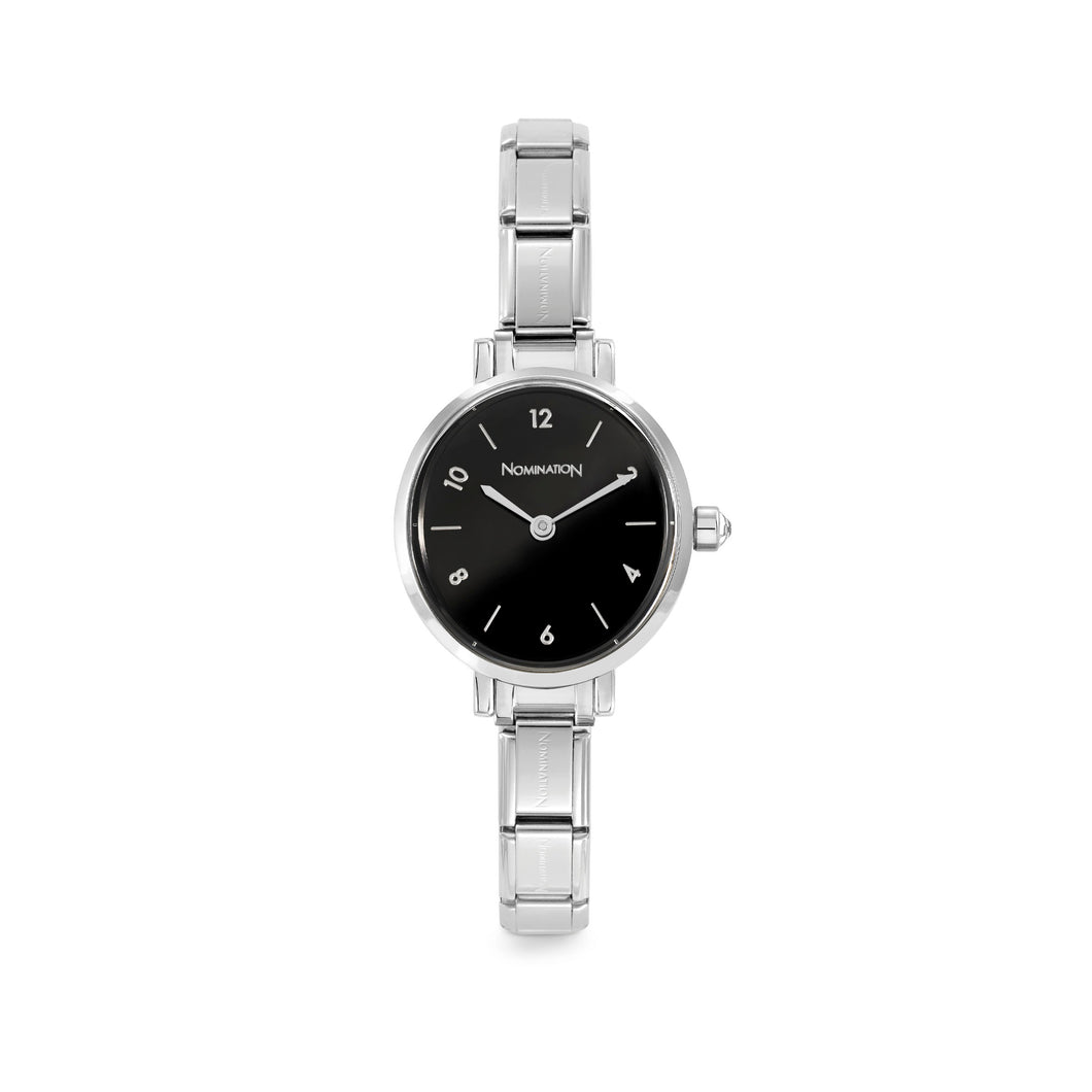 WATCH 076038/012 STAINLESS STEEL OVAL BLACK DIAL