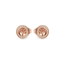 Load image into Gallery viewer, SOFFIO D&#39;AMORE EARRINGS 134005/017 ROSE GOLD TREE OF LIFE WITH CZ
