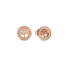 Load image into Gallery viewer, SOFFIO D&#39;AMORE EARRINGS 134005/017 ROSE GOLD TREE OF LIFE WITH CZ
