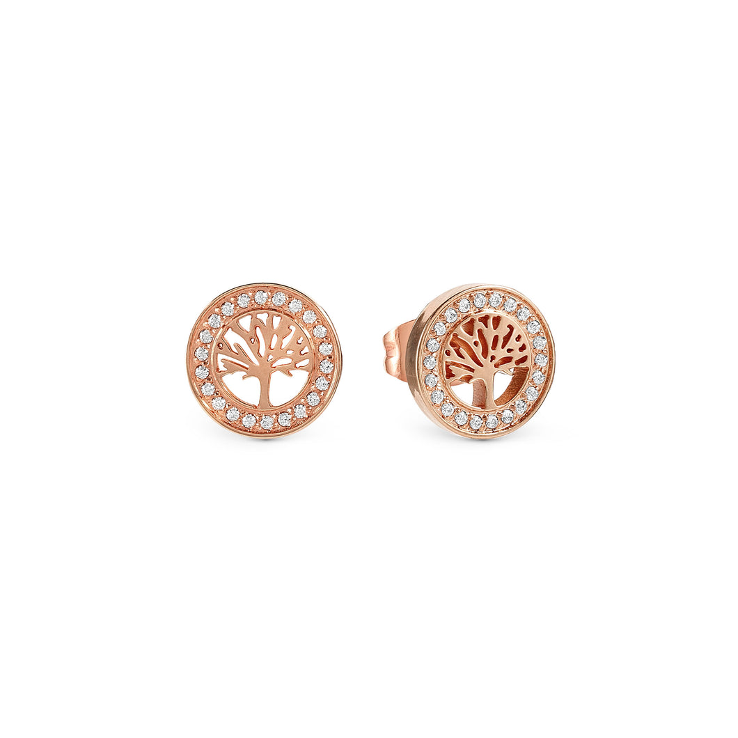 SOFFIO D'AMORE EARRINGS 134005/017 ROSE GOLD TREE OF LIFE WITH CZ