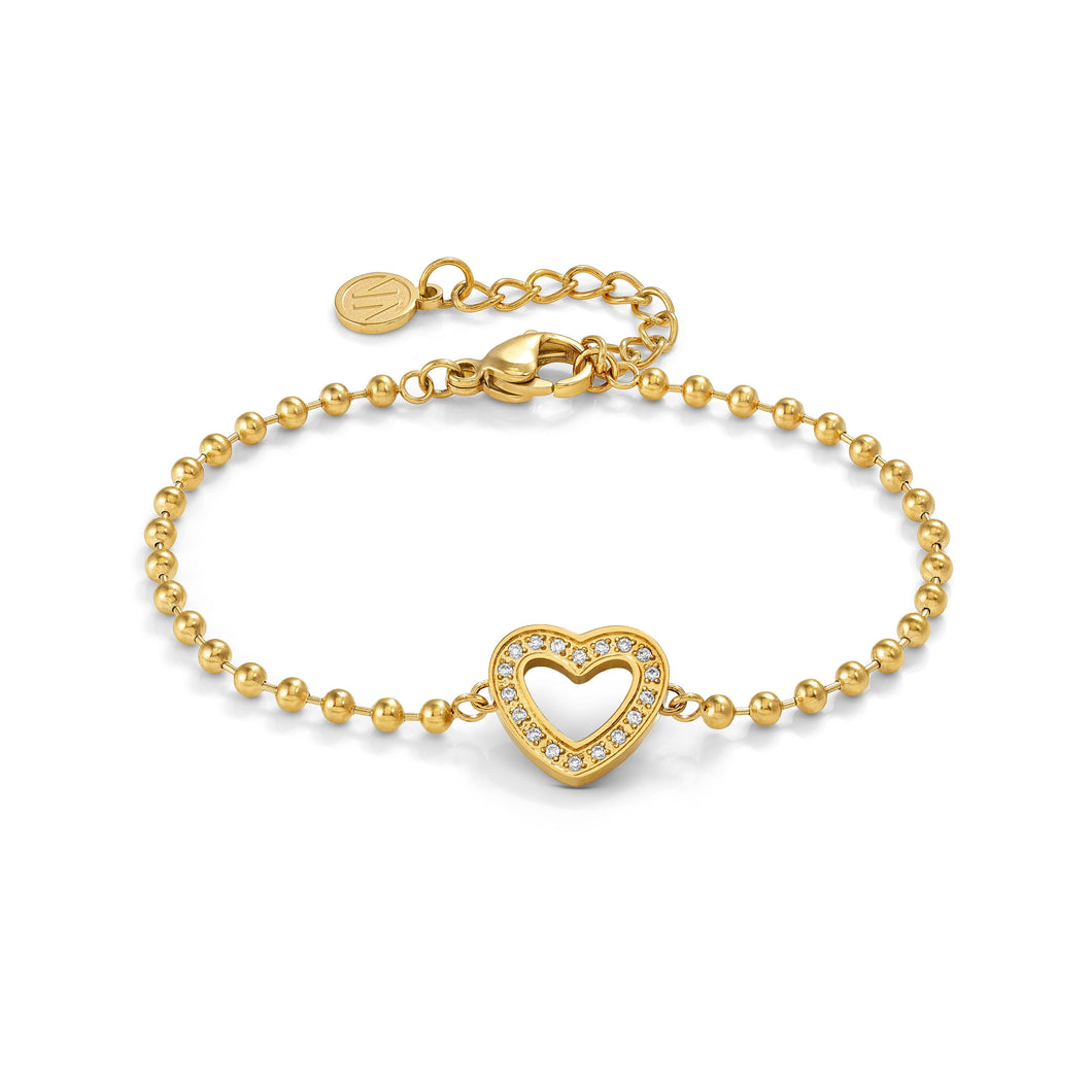 SOFFIO D'AMORE BRACELET 134006/022 GOLD HEART WITH CZ