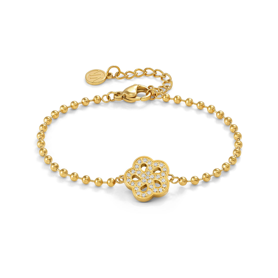 SOFFIO D'AMORE BRACELET 134006/059 GOLD FLOWER WITH CZ