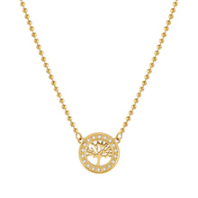 Load image into Gallery viewer, SOFFIO D&#39;AMORE NECKLACE 134007/017 GOLD CZ TREE OF LIFE PENDANT
