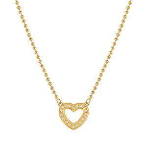 SOFFIO D'AMORE NECKLACE 134007/022 GOLD CZ HEART PENDANT