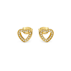 SOFFIO D'AMORE EARRINGS 134008/022 GOLD HEART WITH CZ