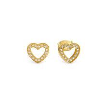 Load image into Gallery viewer, SOFFIO D&#39;AMORE EARRINGS 134008/022 GOLD HEART WITH CZ
