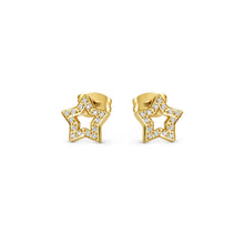 Load image into Gallery viewer, SOFFIO D&#39;AMORE EARRINGS 134008/023 GOLD STAR WITH CZ
