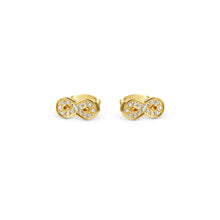 Load image into Gallery viewer, SOFFIO D&#39;AMORE EARRINGS 134008/024 GOLD INFINITY WITH CZ
