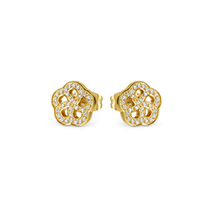 SOFFIO D'AMORE EARRINGS 134008/059 GOLD FLOWER WITH CZ