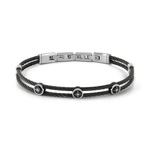 #SEALOVER BRACELET 135001/014 BLACK PVD STAINLESS STEEL WITH WINDROSE DETAILS