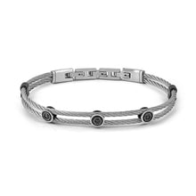 Load image into Gallery viewer, #SEALOVER BRACELET 135002/007 STAINLESS STEEL WITH SCREW &amp; BLACK CZ
