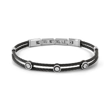 Load image into Gallery viewer, #SEALOVER BRACELET 135003/001 BLACK PVD STAINLESS STEEL WITH SCREW &amp; CZ DETAILS
