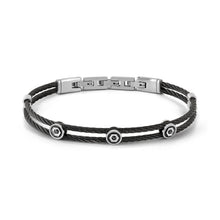 Load image into Gallery viewer, #SEALOVER BRACELET 135003/007 BLACK PVD STAINLESS STEEL WITH SCREW &amp; BLACK CZ DETAILS
