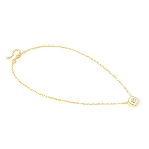 DOMINA NECKLACE GOLD WITH CZ SQUARE PENDANT 240402/036