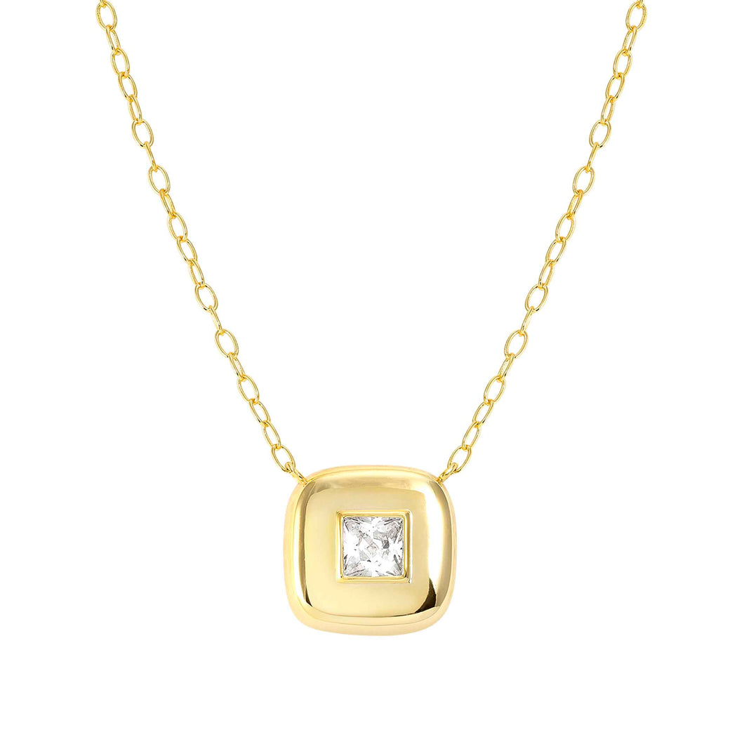 DOMINA NECKLACE GOLD WITH CZ SQUARE PENDANT 240402/036