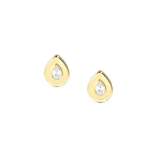 Load image into Gallery viewer, DOMINA STUD EARRINGS GOLD WITH CZ TEAR DROP 240403/015
