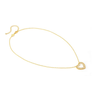 LOVECLOUD NECKLACE GOLD WITH CZ 240504/008 HEART