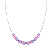 Load image into Gallery viewer, SYMBIOSI NECKLACE 240804/028 SILVER WITH PINK AND PURPLE TWO-TONE STONES
