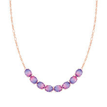 Load image into Gallery viewer, SYMBIOSI NECKLACE 240804/030 ROSE GOLD WITH PINK AND PURPLE TWO-TONE STONES
